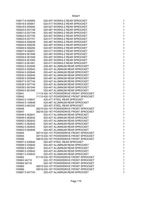 Sheet1 Page 1 SKU OEM DESCRIPTION CASE QTY 27 16770-66 ...