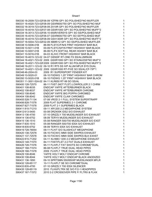 Sheet1 Page 1 SKU OEM DESCRIPTION CASE QTY 27 16770-66 ...