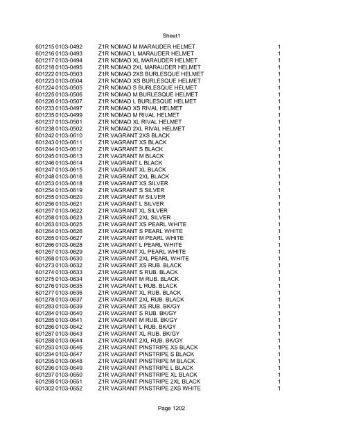 Sheet1 Page 1 SKU OEM DESCRIPTION CASE QTY 27 16770-66 ...