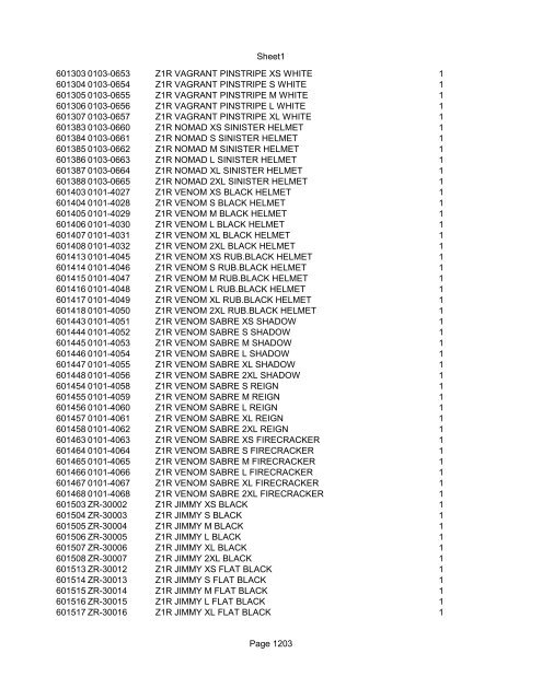 Sheet1 Page 1 SKU OEM DESCRIPTION CASE QTY 27 16770-66 ...