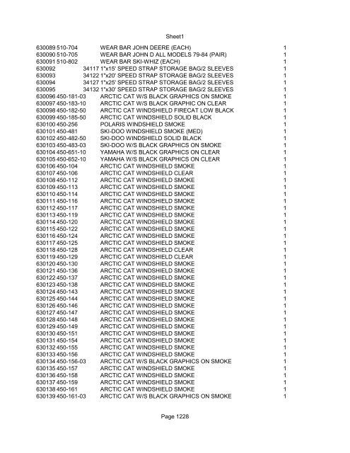 Sheet1 Page 1 SKU OEM DESCRIPTION CASE QTY 27 16770-66 ...