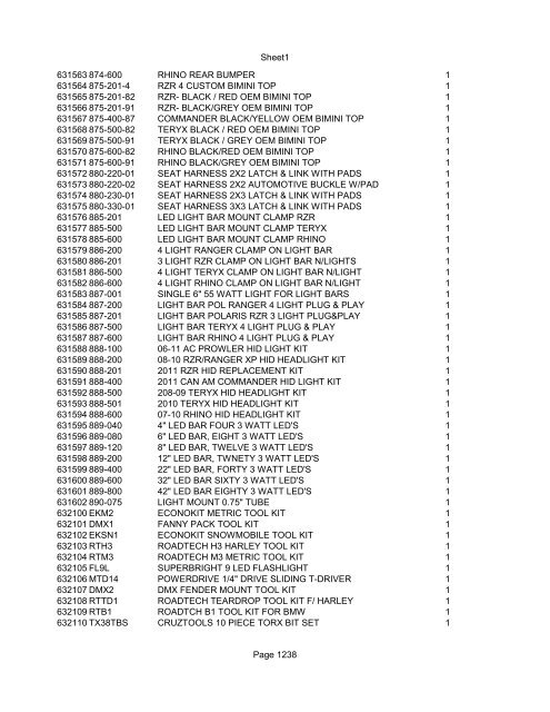 Sheet1 Page 1 SKU OEM DESCRIPTION CASE QTY 27 16770-66 ...