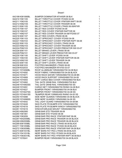 Sheet1 Page 1 SKU OEM DESCRIPTION CASE QTY 27 16770-66 ...