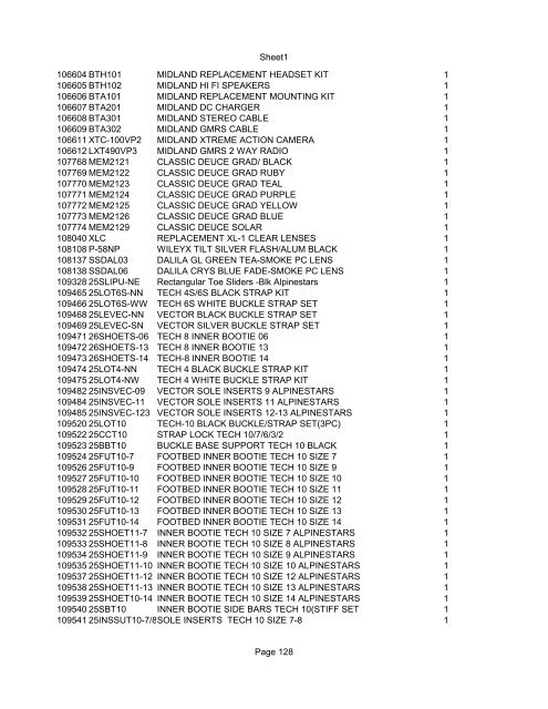 Sheet1 Page 1 SKU OEM DESCRIPTION CASE QTY 27 16770-66 ...