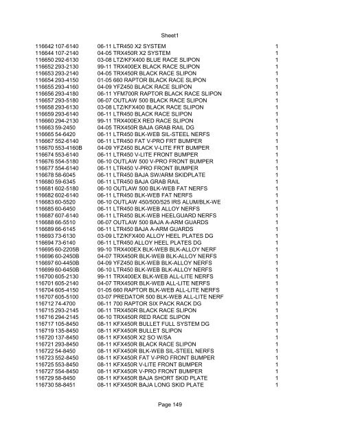 Sheet1 Page 1 SKU OEM DESCRIPTION CASE QTY 27 16770-66 ...