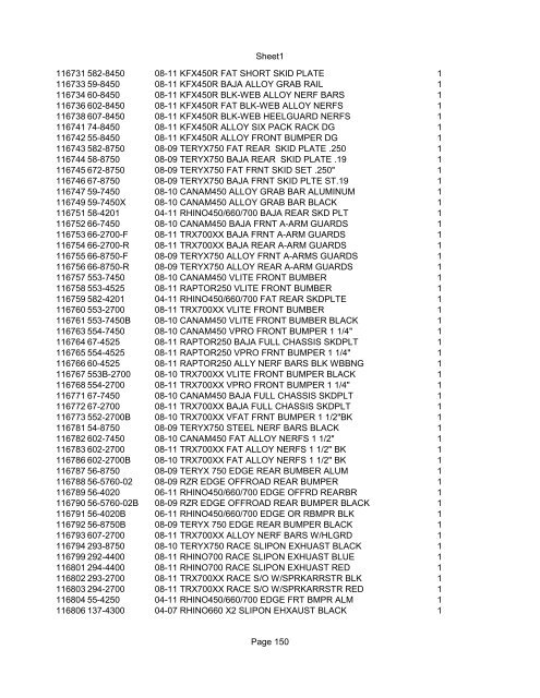 Sheet1 Page 1 SKU OEM DESCRIPTION CASE QTY 27 16770-66 ...