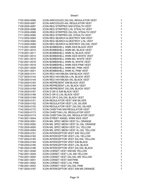 Sheet1 Page 1 SKU OEM DESCRIPTION CASE QTY 27 16770-66 ...