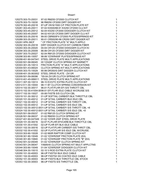 Sheet1 Page 1 SKU OEM DESCRIPTION CASE QTY 27 16770-66 ...