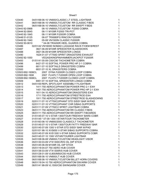 Sheet1 Page 1 SKU OEM DESCRIPTION CASE QTY 27 16770-66 ...