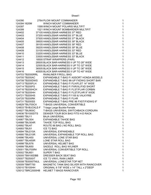 Sheet1 Page 1 SKU OEM DESCRIPTION CASE QTY 27 16770-66 ...