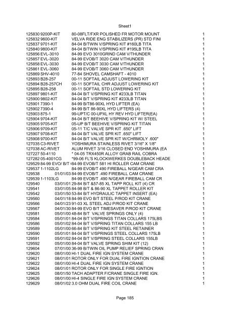 Sheet1 Page 1 SKU OEM DESCRIPTION CASE QTY 27 16770-66 ...