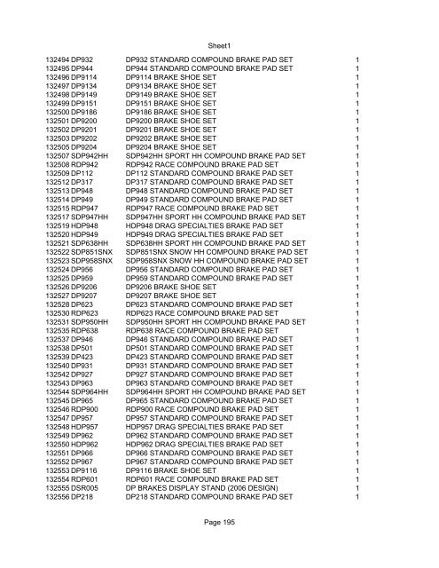 Sheet1 Page 1 SKU OEM DESCRIPTION CASE QTY 27 16770-66 ...