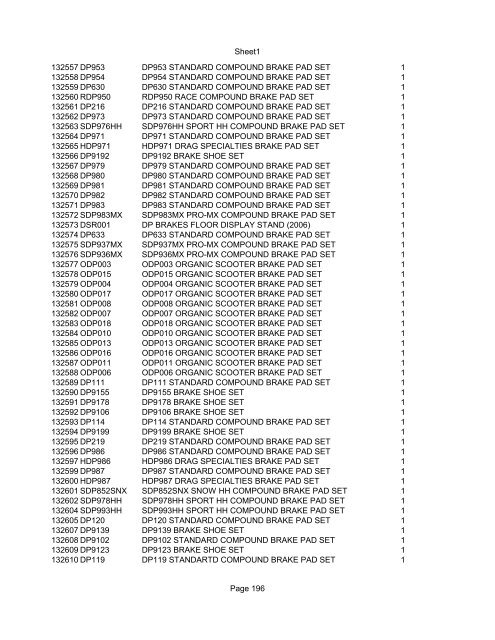 Sheet1 Page 1 SKU OEM DESCRIPTION CASE QTY 27 16770-66 ...