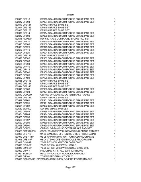 Sheet1 Page 1 SKU OEM DESCRIPTION CASE QTY 27 16770-66 ...