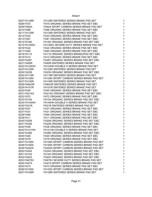 Sheet1 Page 1 SKU OEM DESCRIPTION CASE QTY 27 16770-66 ...