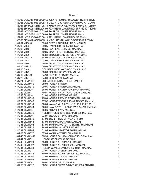 Sheet1 Page 1 SKU OEM DESCRIPTION CASE QTY 27 16770-66 ...