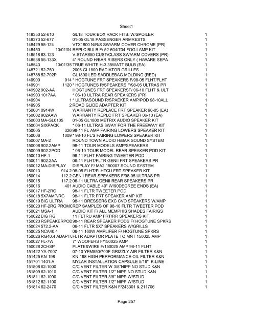 Sheet1 Page 1 SKU OEM DESCRIPTION CASE QTY 27 16770-66 ...