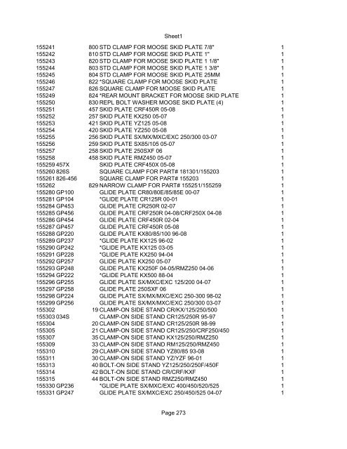 Sheet1 Page 1 SKU OEM DESCRIPTION CASE QTY 27 16770-66 ...