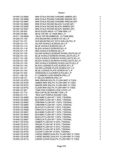 Sheet1 Page 1 SKU OEM DESCRIPTION CASE QTY 27 16770-66 ...