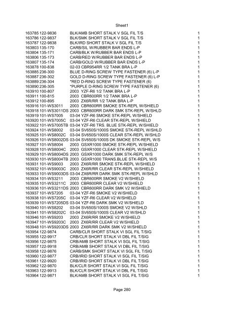 Sheet1 Page 1 SKU OEM DESCRIPTION CASE QTY 27 16770-66 ...