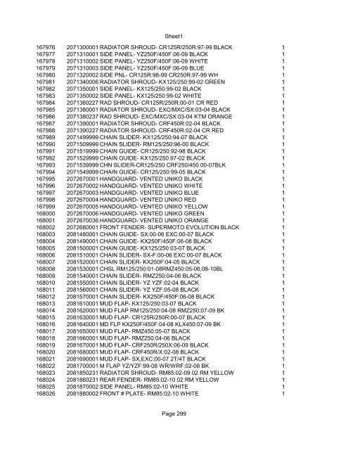 Sheet1 Page 1 SKU OEM DESCRIPTION CASE QTY 27 16770-66 ...