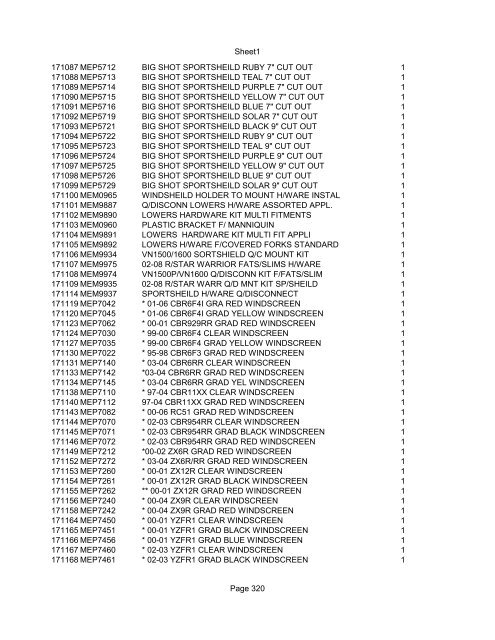 Sheet1 Page 1 SKU OEM DESCRIPTION CASE QTY 27 16770-66 ...