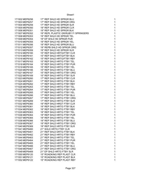 Sheet1 Page 1 SKU OEM DESCRIPTION CASE QTY 27 16770-66 ...