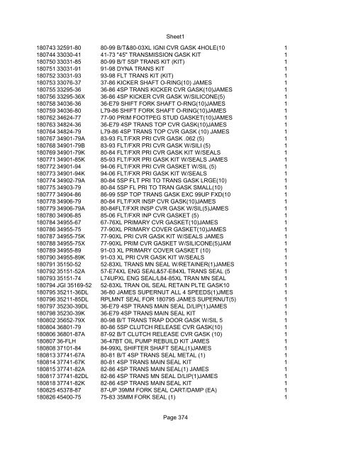 Sheet1 Page 1 SKU OEM DESCRIPTION CASE QTY 27 16770-66 ...