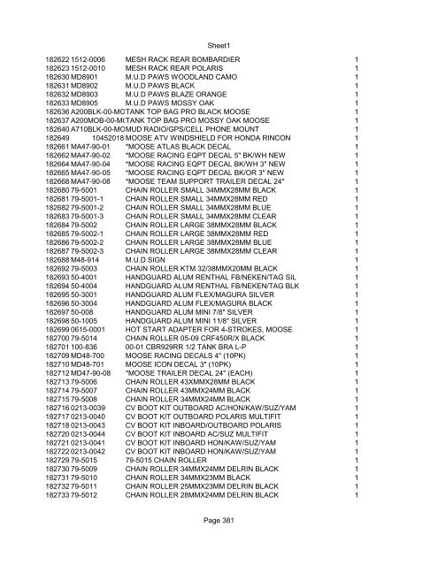 Sheet1 Page 1 SKU OEM DESCRIPTION CASE QTY 27 16770-66 ...