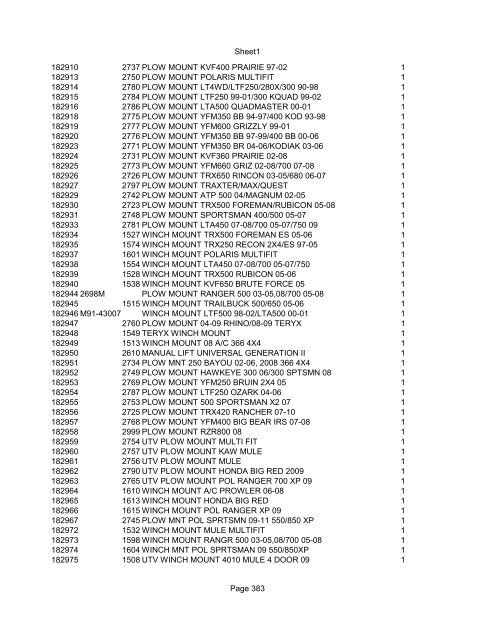 Sheet1 Page 1 SKU OEM DESCRIPTION CASE QTY 27 16770-66 ...