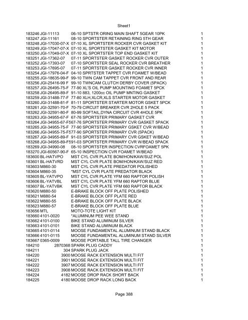 Sheet1 Page 1 SKU OEM DESCRIPTION CASE QTY 27 16770-66 ...