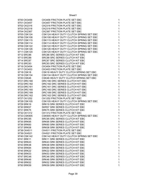 Sheet1 Page 1 SKU OEM DESCRIPTION CASE QTY 27 16770-66 ...