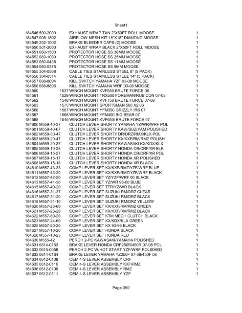 Sheet1 Page 1 SKU OEM DESCRIPTION CASE QTY 27 16770-66 ...