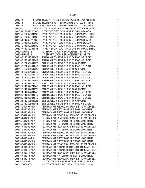 Sheet1 Page 1 SKU OEM DESCRIPTION CASE QTY 27 16770-66 ...