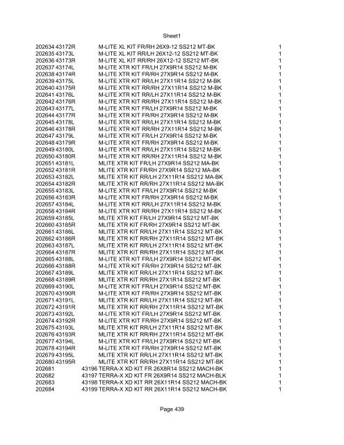 Sheet1 Page 1 SKU OEM DESCRIPTION CASE QTY 27 16770-66 ...