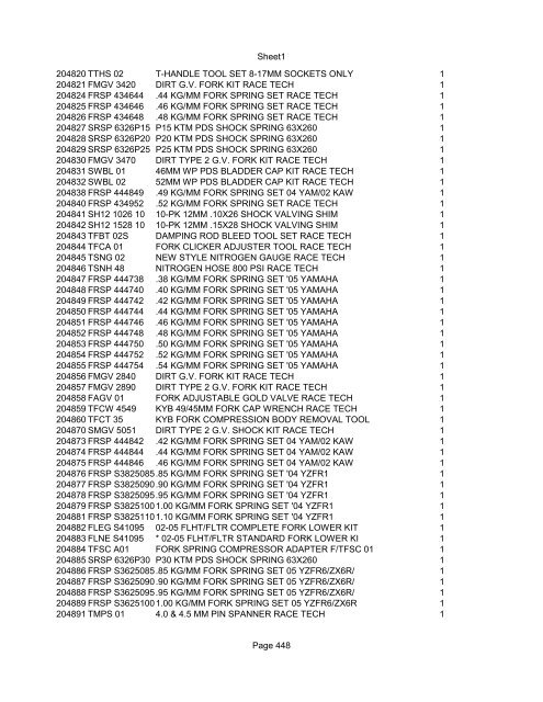 Sheet1 Page 1 SKU OEM DESCRIPTION CASE QTY 27 16770-66 ...