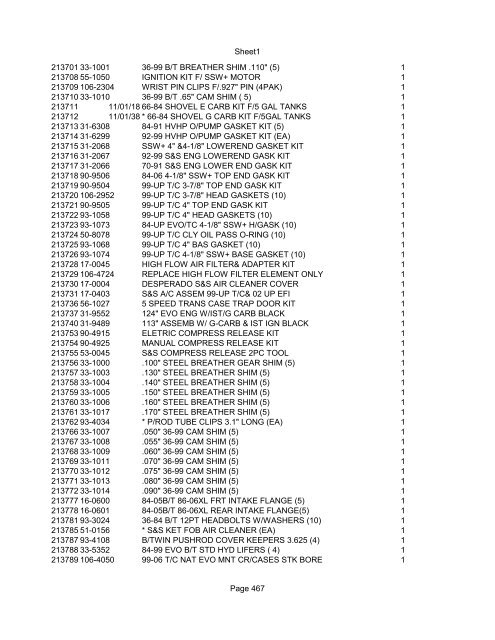 Sheet1 Page 1 SKU OEM DESCRIPTION CASE QTY 27 16770-66 ...