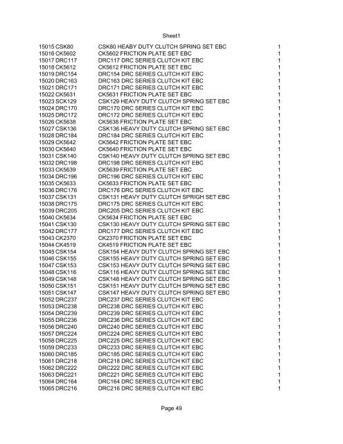 Sheet1 Page 1 SKU OEM DESCRIPTION CASE QTY 27 16770-66 ...