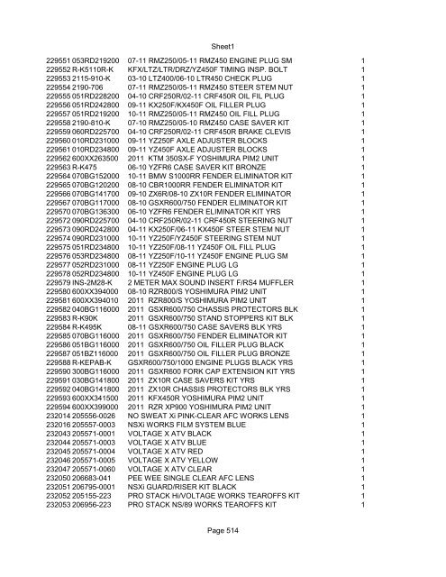 Sheet1 Page 1 SKU OEM DESCRIPTION CASE QTY 27 16770-66 ...