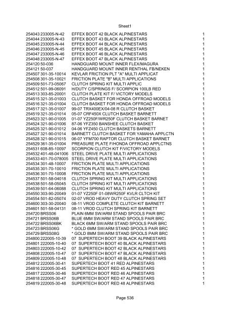 Sheet1 Page 1 SKU OEM DESCRIPTION CASE QTY 27 16770-66 ...