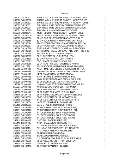 Sheet1 Page 1 SKU OEM DESCRIPTION CASE QTY 27 16770-66 ...