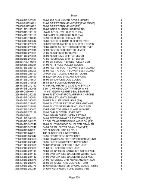 Sheet1 Page 1 SKU OEM DESCRIPTION CASE QTY 27 16770-66 ...