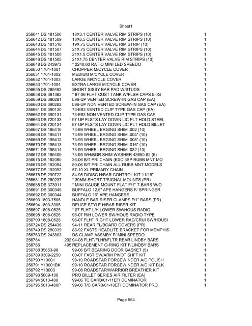 Sheet1 Page 1 SKU OEM DESCRIPTION CASE QTY 27 16770-66 ...