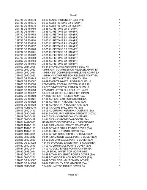 Sheet1 Page 1 SKU OEM DESCRIPTION CASE QTY 27 16770-66 ...