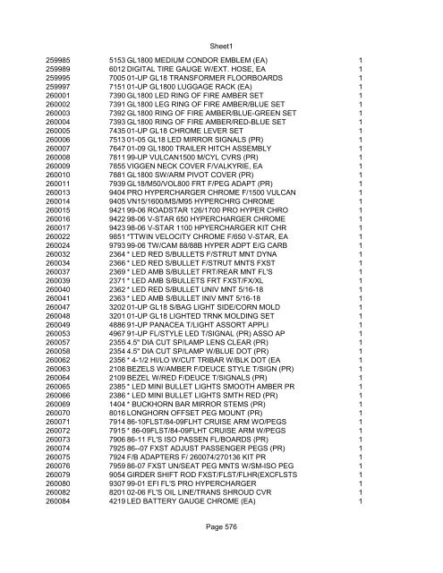 Sheet1 Page 1 SKU OEM DESCRIPTION CASE QTY 27 16770-66 ...