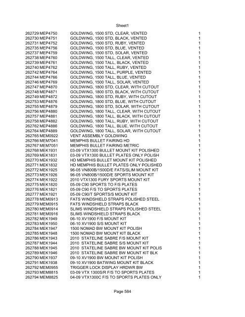 Sheet1 Page 1 SKU OEM DESCRIPTION CASE QTY 27 16770-66 ...