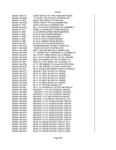 Sheet1 Page 1 SKU OEM DESCRIPTION CASE QTY 27 16770-66 ...