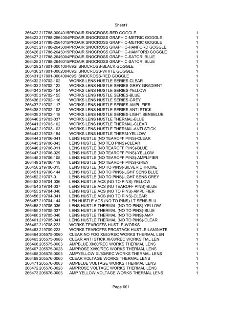 Sheet1 Page 1 SKU OEM DESCRIPTION CASE QTY 27 16770-66 ...