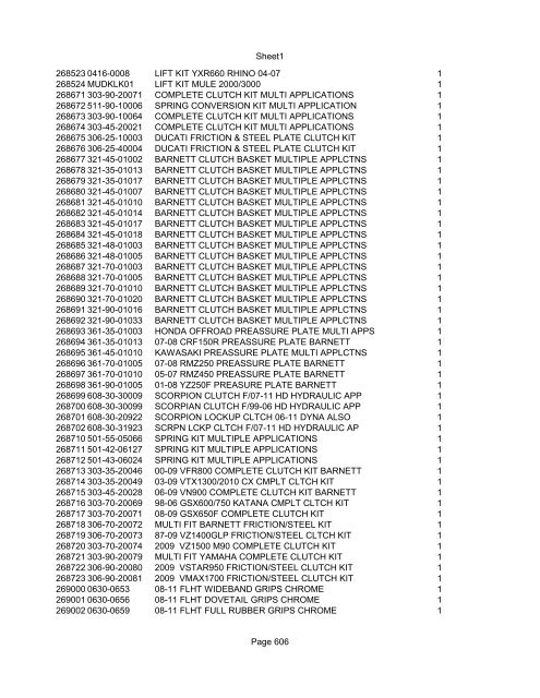 Sheet1 Page 1 SKU OEM DESCRIPTION CASE QTY 27 16770-66 ...