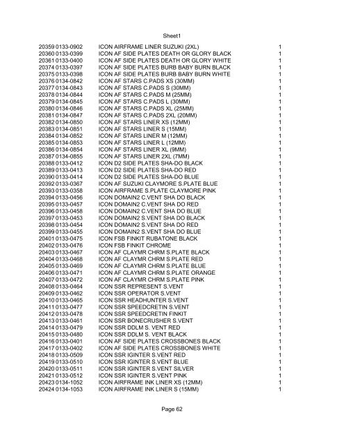 Sheet1 Page 1 SKU OEM DESCRIPTION CASE QTY 27 16770-66 ...